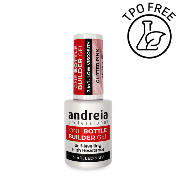 Żel budujący Andreia Professional 3 w 1 Glitter Pink samopoziomujący w butelce 14 ml