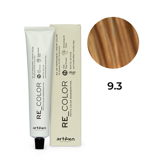 Farba Artego Re Color permanentna bez amoniaku 9.3 bardzo jasny złocisty blond 100 ml