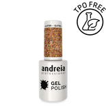 Lakier hybrydowy Andreia Professional Gel Polish 260 złota warstwa brokatu 10,5 ml