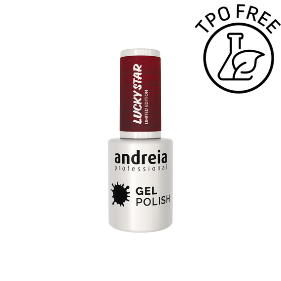 Lakier hybrydowy Andreia Professional Gel Polish Lucky Star LS4 głęboka metaliczna czerwień 10,5 ml