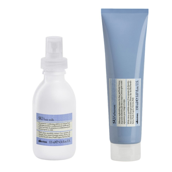 Zestaw Davines SU ochronny przeciwsłoneczny mleczko z filtrem UV 135 ml + żel o działaniu kojącym po opalaniu 150 ml