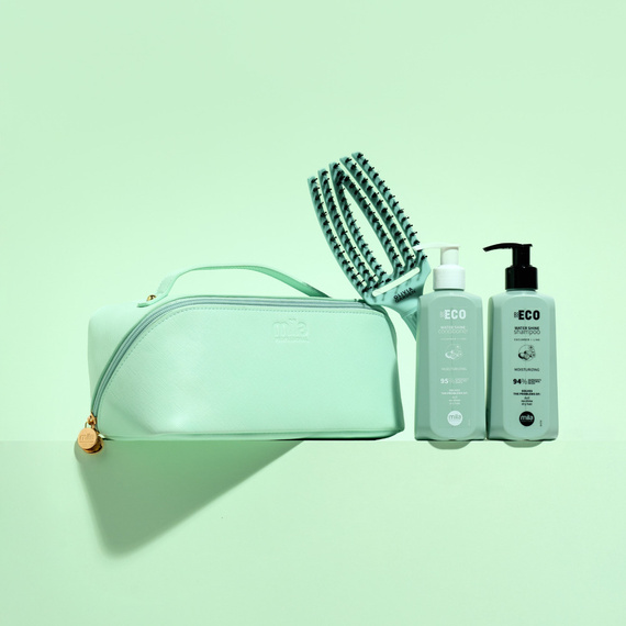 Zestaw Mila Pro Water Shine szampon 250 ml + odżywka 250 ml + szczotka Olivia Garden Finger Brush + kosmetyczka