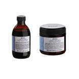 Zestaw Davines Alchemic Silver podkreślający kolor szampon 280ml + odżywka 250ml - włosy jasne, platynowy blond i siwe
