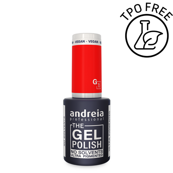 Lakier hybrydowy Andreia Professional The Gel Polish G15 z mocną pigmentacją neonowy odcień czerwieni 10,5 ml