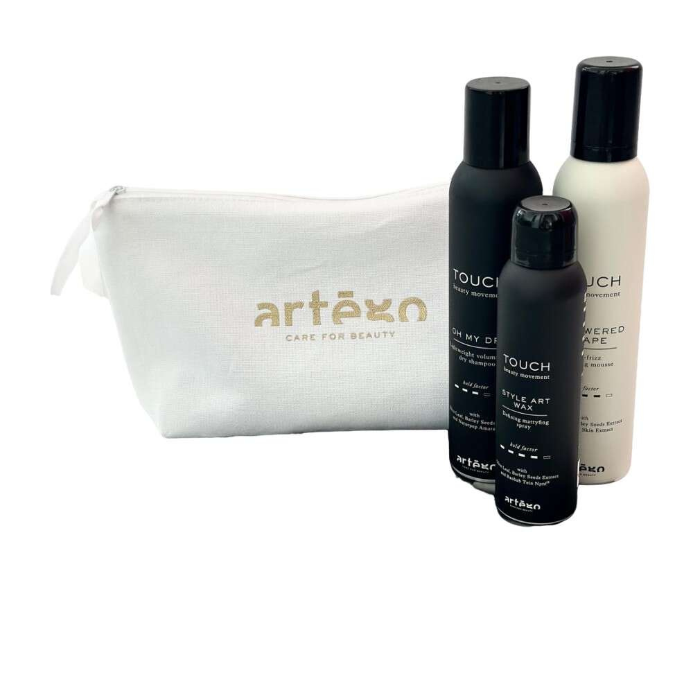 Artego Zestaw Artego Touch (suchy szampon 250ml + wosk w sprayu 150ml + pianka 250ml)
