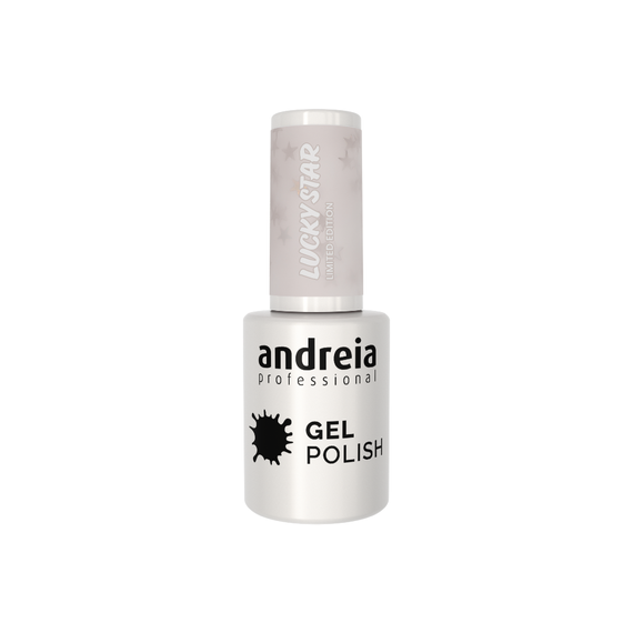 Lakier hybrydowy Andreia Professional Gel Polish Lucky Star LS2 mlecznobiały z holograficznymi gwiazdami 10,5 ml