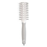 Szczotka Olivia Garden Expert Blowout Vent z podwójnym włosiem do modelowania i suszenia włosów biało szara 30 mm