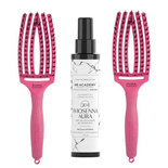 Zestaw 2 szczotek Olivia Garden FingerBrush Combo Medium Hot Pink do rozczesywania włosów + odżywka WS Academy 20w1 150 ml