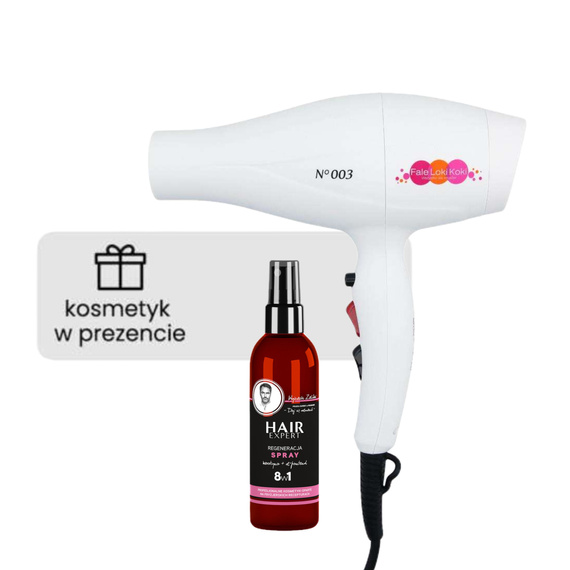 Suszarka do włosów Fale Loki Koki N°003 z jonizacją + Spray 8w1 Gratis