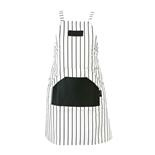 Barber Expert fartuch biały szerokie czarne paski Fox