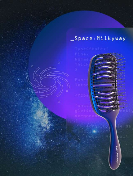 Szczotka Olivia Garden iDetangle Space Edition Milky Way do rozczesywania włosów niebieska