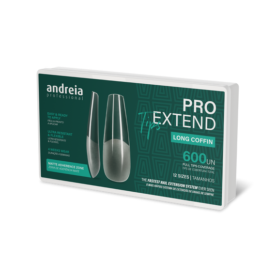 Profilowane tipsy Andreia Professional Pro Extend długie w kształcie baleriny 600 sztuk