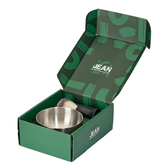 Zestaw Olivia Garden Jean pędzel do golenia + antypoślizgowa miseczka