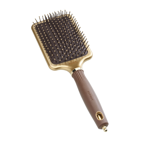 Szczotka Olivia Garden Expert Care Rectangular L antystatyczna do suszenia i rozczesywania włosów złoto brązowa