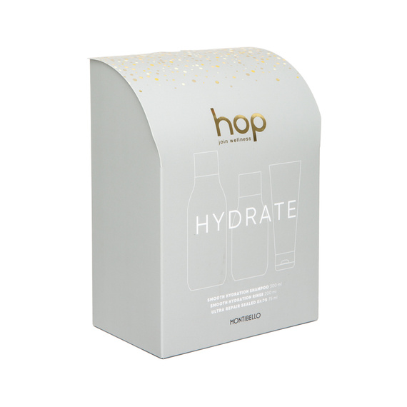 Zestaw Montibello Hop Hydrate szampon 300 ml + odżywka 200 ml + krem odbudowujący do końcówek 75 ml