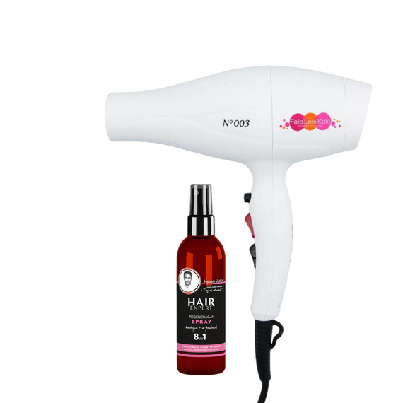 Suszarka do włosów Fale Loki Koki N°003 z jonizacją + Spray 8w1 Gratis