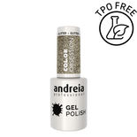 Lakier hybrydowy Andreia Professional Gel Polish OB1 złoty brokat 10,5 ml