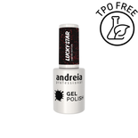 Lakier hybrydowy Andreia Professional Gel Polish Lucky Star LS6 czerń z ognistą, czerwoną drobinką 10,5 ml