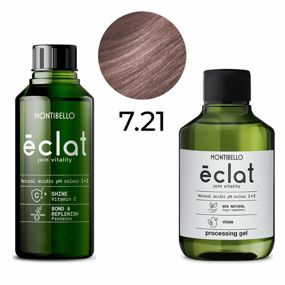 Zestaw Montibello Éclat Farba 7.21 popielaty perłowy blond 60 ml + emulsja aktywująca 1,5 % 120 ml
