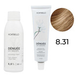 Zestaw Montibello Denuee farba 8.31 popielato-złoty jasny blond 60 ml + krem aktywujący 22VOL 6,6% 90 ml