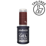 Lakier hybrydowy Andreia Professional The Gel Polish G34 z mocną pigmentacją metaliczny odcień koloru marsala 10,5 ml