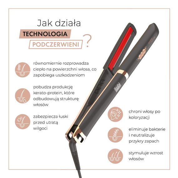 Prostownica z podczerwienią Fale Loki Koki Pro Infra Premium Line + Spray 8w1 Gratis