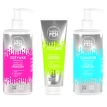 Zestaw Happy PEH linia proteinowa szampon 270ml + odżywka 270ml + peeling 150ml