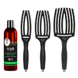 Zestaw szczotek Olivia Garden Fingerbrush Combo S M L do rozczesywania włosów + Odżywka Hair Expert 12 w 1 280 ml