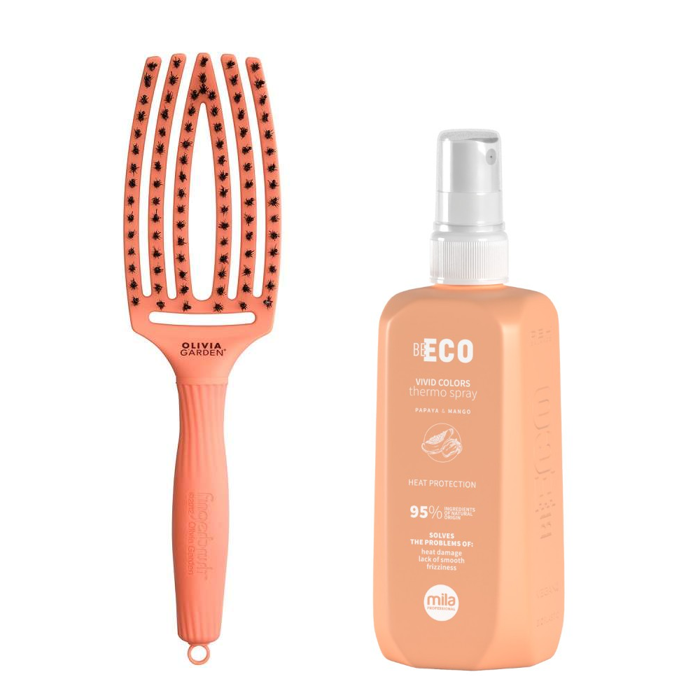 Olivia Garden Fingerbrush Blush Medium Coral Hair Brush