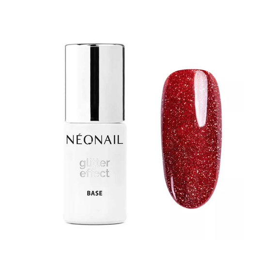 Baza Neonail Glitter Effect Base Red Shine do lakierów hybrydowych 7,2 ml