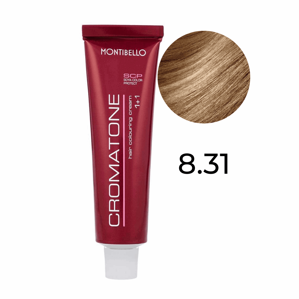 Farba Montibello Cromatone 8.31 popielato-złoty jasny blond 60 ml