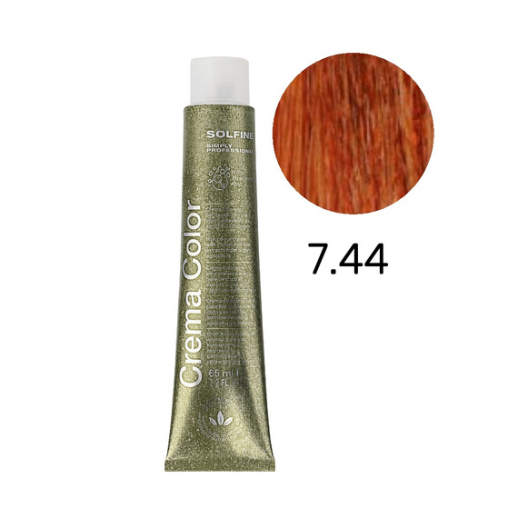 Farba Solfine Crema Color 7.44 (7RR) głęboki miedziany średni blond 65 ml