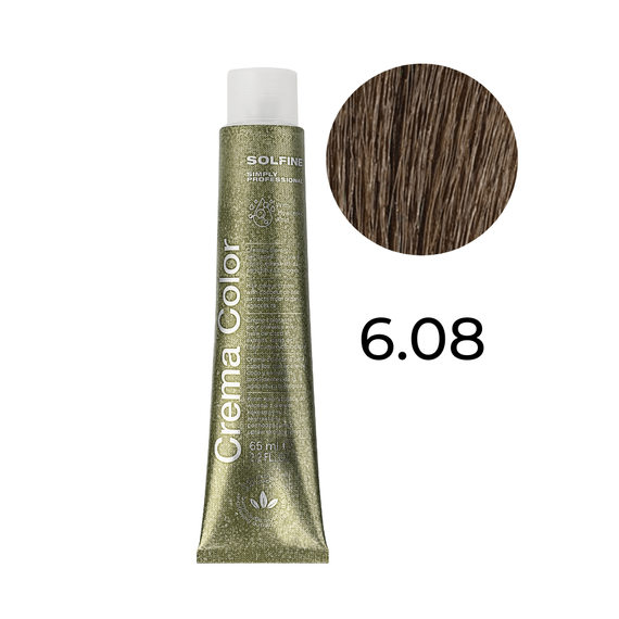 Farba Solfine Crema Color Nordic Natural 6.08 (6NN) nordycki naturalny ciemny blond 65 ml