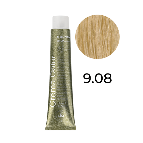 Farba Solfine Crema Color Nordic Natural 9.08 (9NN) nordycki naturalny bardzo jasny blond 65 ml