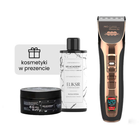 Maszynka Fale Loki Koki Pro Clipper Premium Line + szampon 250 ml +  guma utrwalająca 75 ml