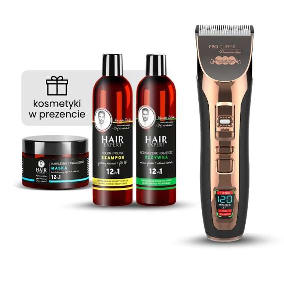 Maszynka do włosów Fale Loki Koki Pro Clipper Premium Line + szampon + maska + odżywka