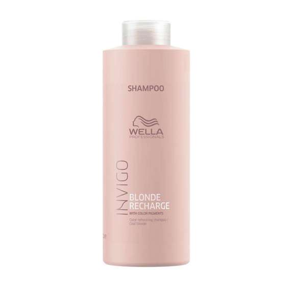 Szampon Wella Invigo Blonde Recharge tonujący neutralizujący żółte odcienie do włosów blond 1000 ml