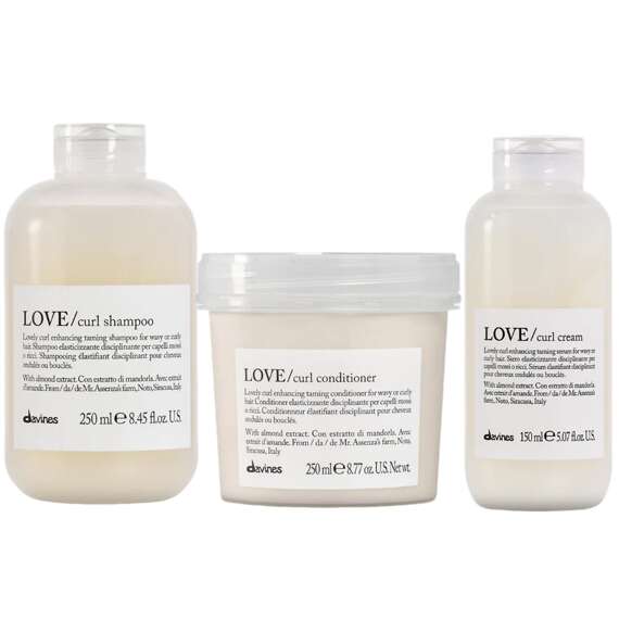 Szampon + odżywka + krem Davines Essential Haircare LOVE CURL podkreślające skręt 250ml + 250ml + 150ml