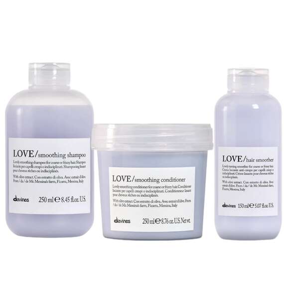 Szampon + odżywka + krem Davines Essential Haircare LOVE wygładzające 250ml + 250ml + 150ml