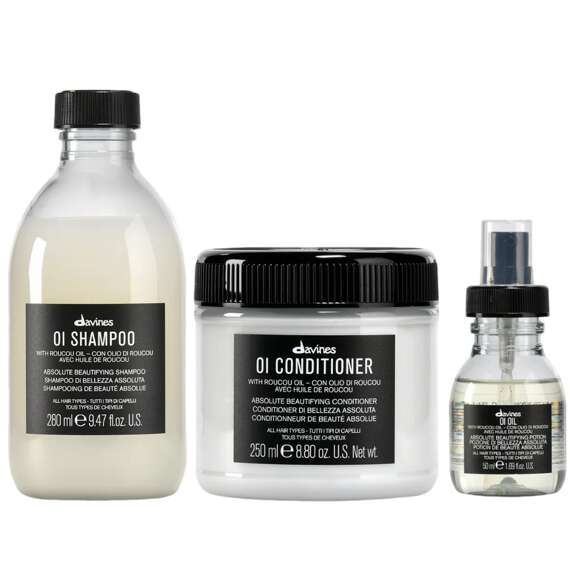 Szampon + odżywka + olejek Davines OI Absolute Beautifying odżywcze 280ml + 250ml + 50ml