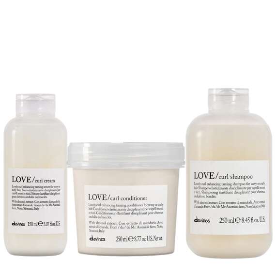 Szampon + odżywka + serum Davines LOVE CURL podkreślające skręt 250ml + 250ml + 150ml