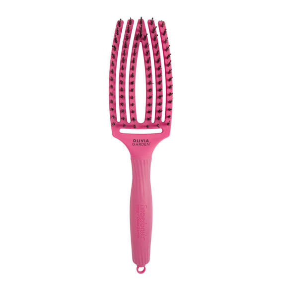 Szczotka Olivia Garden FingerBrush Combo Medium Hot Pink do rozczesywania włosów różowa