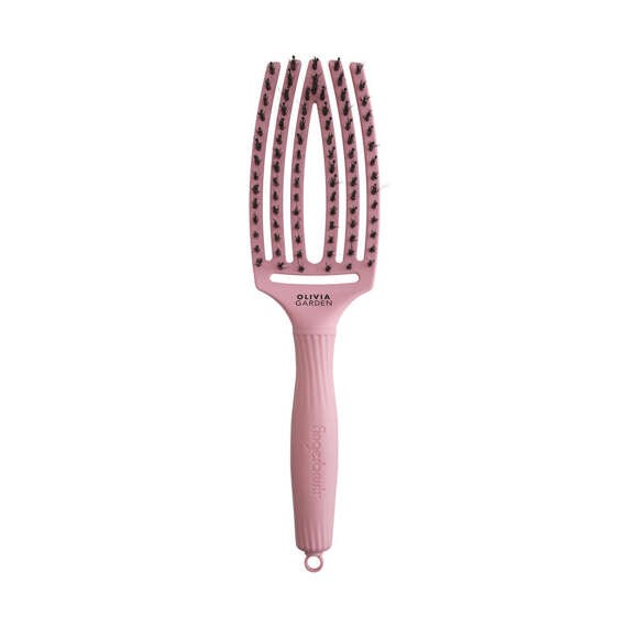 Szczotka Olivia Garden FingerBrush Combo Medium Soft Pink do rozczesywania włosów Amazonki Róż po zdrowie