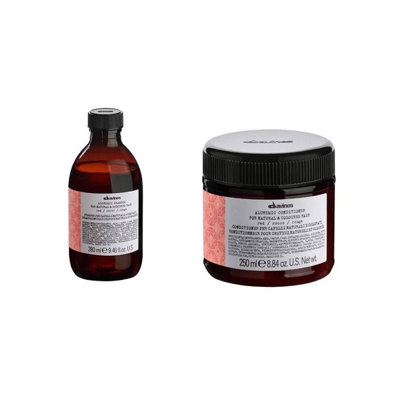 Zestaw Davines Alchemic Red szampon + odżywka podkreślające kolor - włosy czerwone i mahoniowe