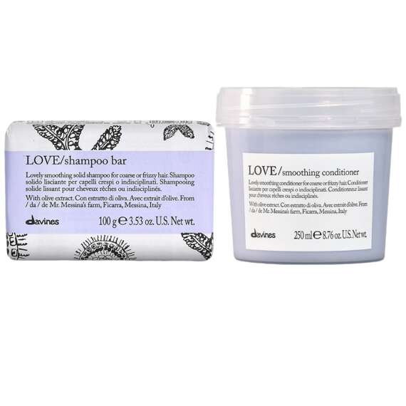 Zestaw Davines LOVE wygładzający szampon w kostce 100g + odżywka 250ml