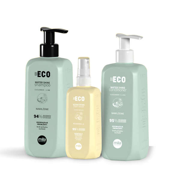 Zestaw MILA BE ECO Water Shine szampon 250 ml + odżywka 250 ml + mleczko 25 ml