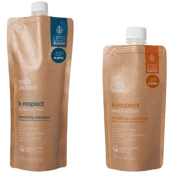 Zestaw Milk Shake K-Respect Smoothing wygładzający do puszących się włosów szampon 750 ml + odżywka 250 ml