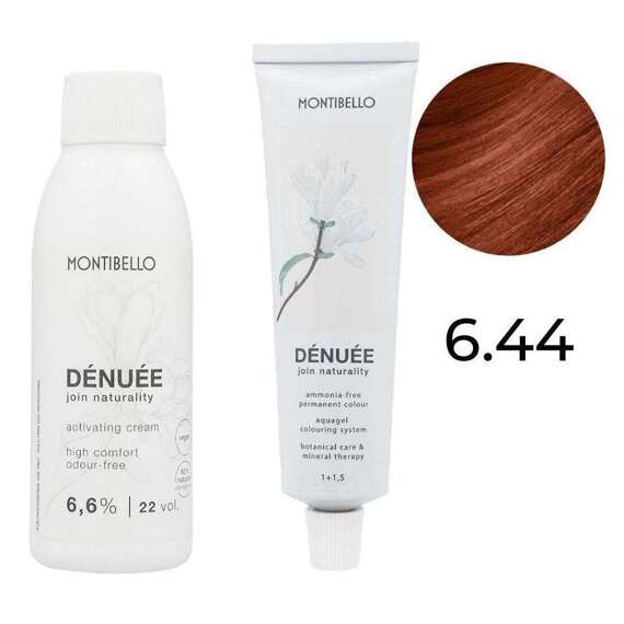 Zestaw Montibello Denuee farba 6.44 intensywny miedziany ciemny blond 60 ml + krem aktywujący 22VOL 6,6% 90 ml