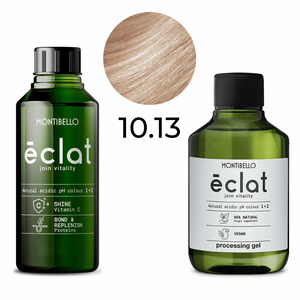 Zestaw Montibello Éclat Farba 10.13 złoto-popielaty platynowy blond 60 ml + emulsja aktywująca 1,5 % 120 ml