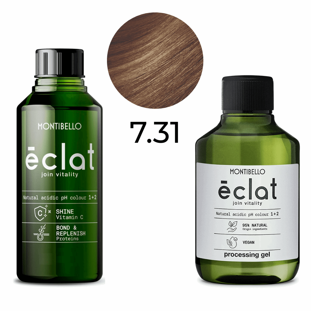 Zestaw Montibello Éclat Farba 7.31 złocisto-popielaty blond 60 ml + emulsja aktywująca 1,5 % 120 ml